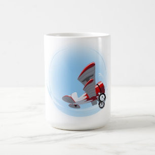 Cartoon retro airplane coffee mug
