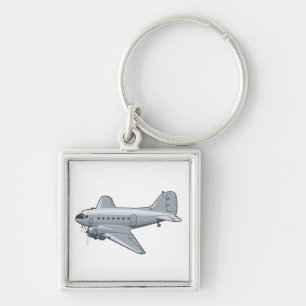 Cartoon retro airplane keychain