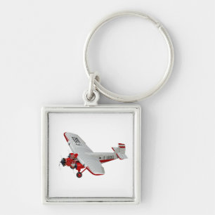 Cartoon retro airplane keychain