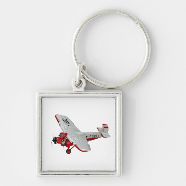Cartoon retro airplane keychain (Front)