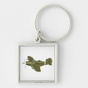 Cartoon retro airplane keychain