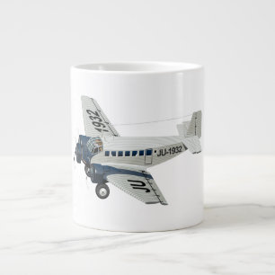 Cartoon retro airplane large coffee mug