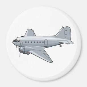 Cartoon retro airplane magnet