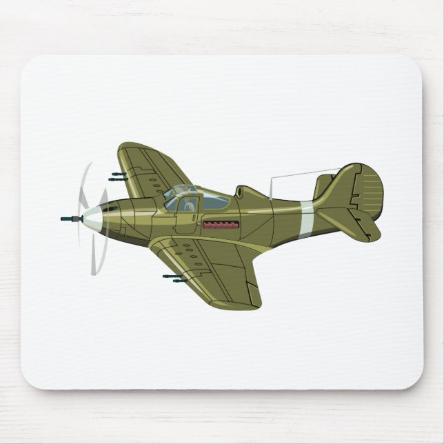 Cartoon retro airplane mouse pad (Front)