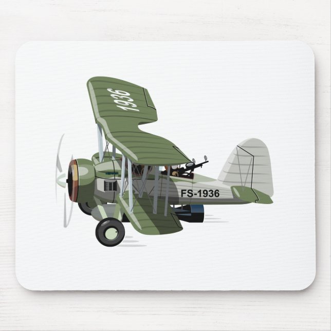 Cartoon retro airplane mouse pad (Front)