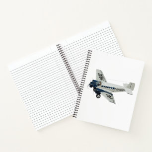 Cartoon retro airplane notebook