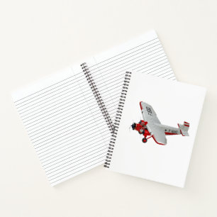 Cartoon retro airplane notebook
