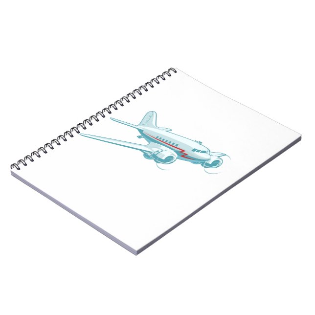 Cartoon retro airplane notebook (Left Side)