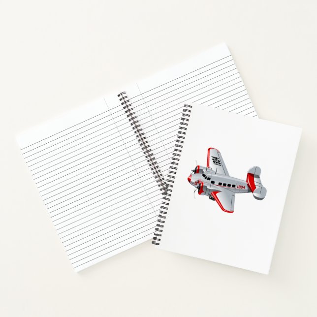 Cartoon retro airplane notebook (Inside)