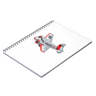 Cartoon retro airplane notebook