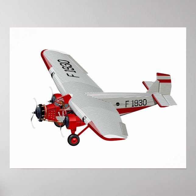 Cartoon retro airplane poster (Front)