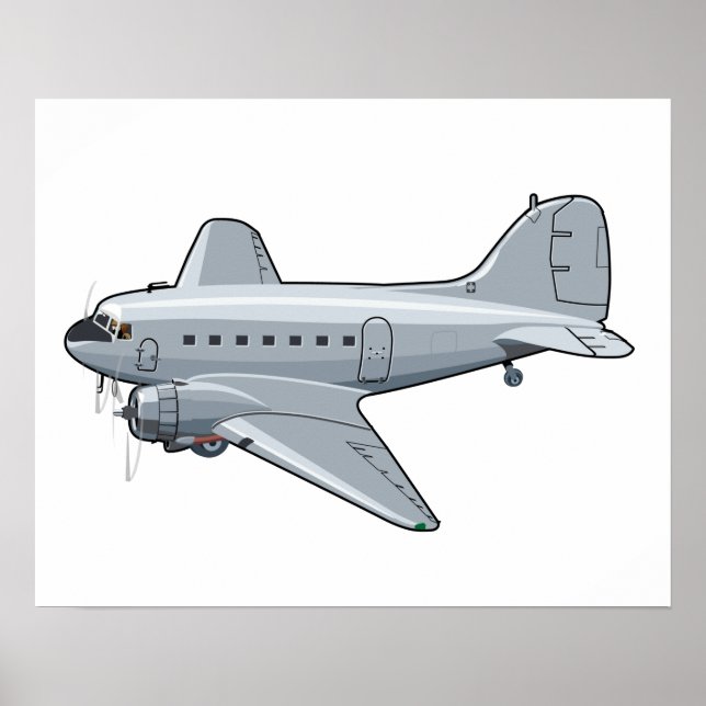 Cartoon retro airplane poster (Front)