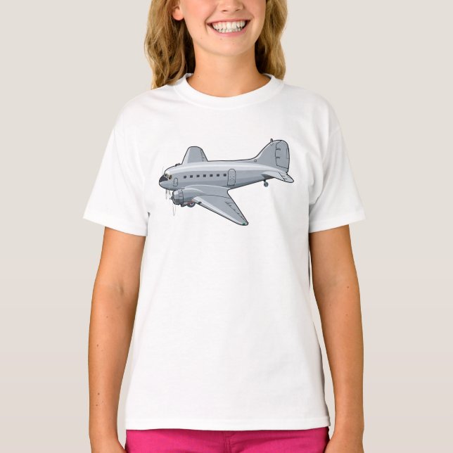 Cartoon retro airplane T-Shirt (Front)