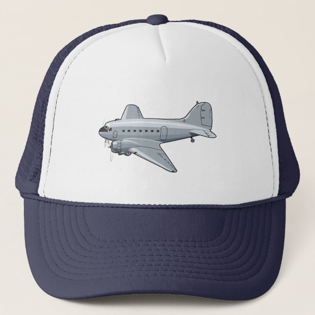 Cartoon retro airplane trucker hat (Front)