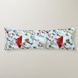 Cartoon retro airplanes pattern fabric duvet cover body pillow