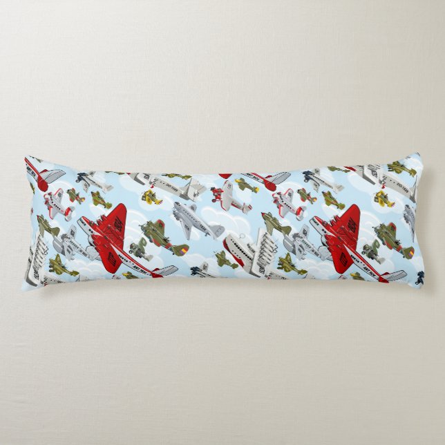 Cartoon retro airplanes pattern fabric duvet cover body pillow (Front)
