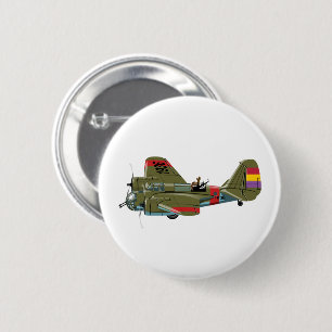 Cartoon retro bomber 2 inch round button