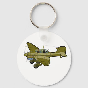 Cartoon retro bomber keychain