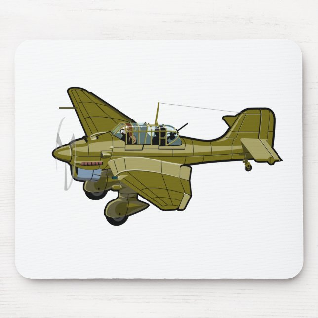 Cartoon retro bomber mouse pad (Front)