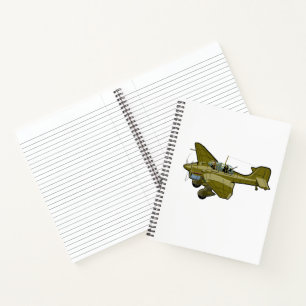 Cartoon retro bomber notebook