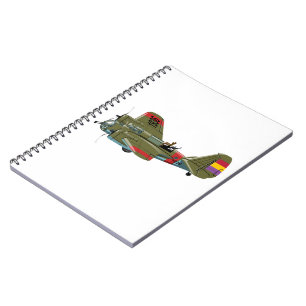Cartoon retro bomber notebook
