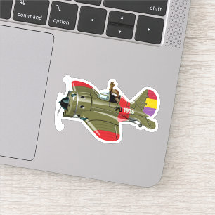 Cartoon retro fighter plane