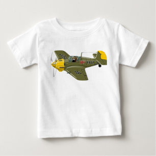 Cartoon retro fighter plane baby T-Shirt