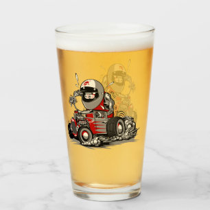 Cartoon retro rat rod glass