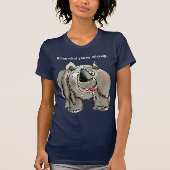 Cartoon Rhino Custom Dark T-shirt / Apparel