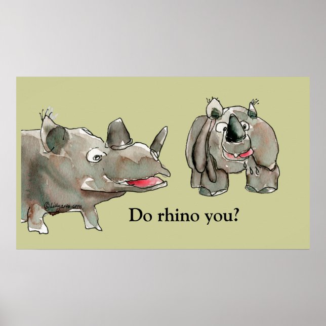 Cartoon Rhino Custom Poster Print (Front)