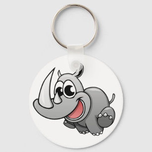 Cartoon Rhino Keychain