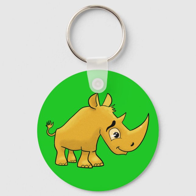 Cartoon Rhino Keychain (Front)