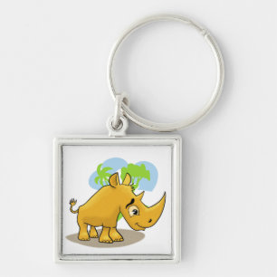 Cartoon Rhino Keychain