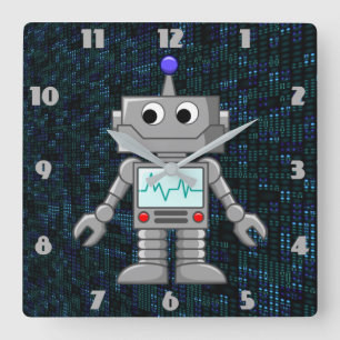 cartoon robot clock