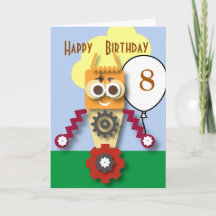 Cartoon Robot Editable Children’s Birthday
