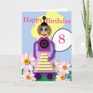 Cartoon Robot Editable Children’s Birthday   Card