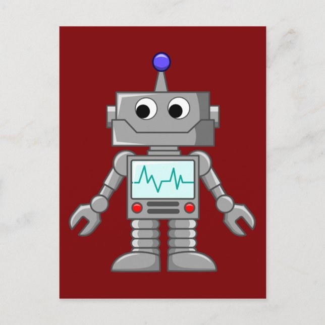 cartoon robot postcard (Front)
