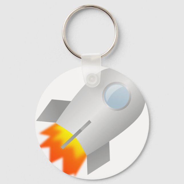 Cartoon Rocket Keychain (Front)