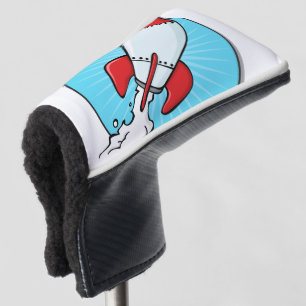 Cartoon Rocket Ship Fun Design Golf Head Cover
