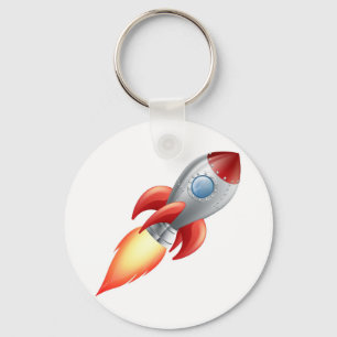 Cartoon rocket space ship keychain