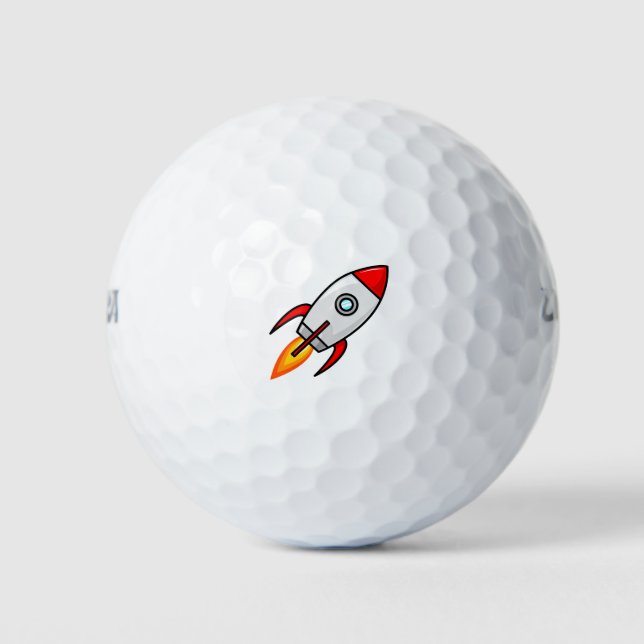 Cartoon rocketship golf balls (Front)