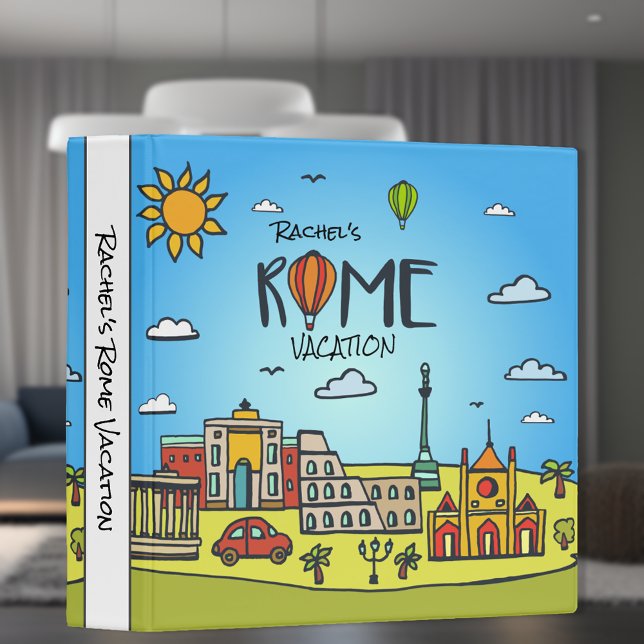 Cartoon Rome Vacation Scrapbook Album Binder (Creator Uploaded)