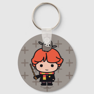 Cartoon Ron Weasley and Pigwidgeon Keychain