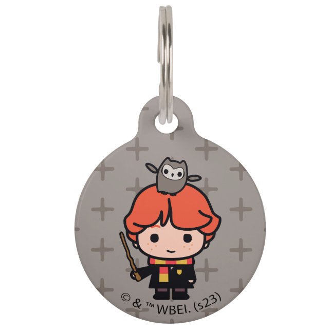 Cartoon Ron Weasley and Pigwidgeon Pet Tag (Front)