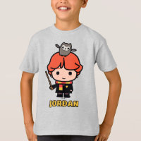 Cartoon Ron Weasley and Pigwidgeon