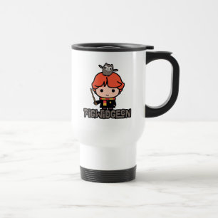 Cartoon Ron Weasley and Pigwidgeon Travel Mug