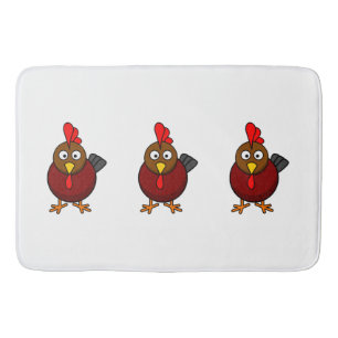 Cartoon Rooster Bath Mat