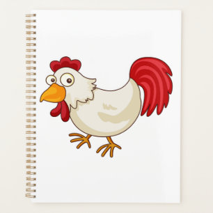 Cartoon Rooster White Chicken Planner
