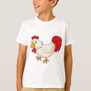 Cartoon Rooster White Chicken T-Shirt