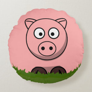 Cartoon Round Bubble Pig Round Pillow
